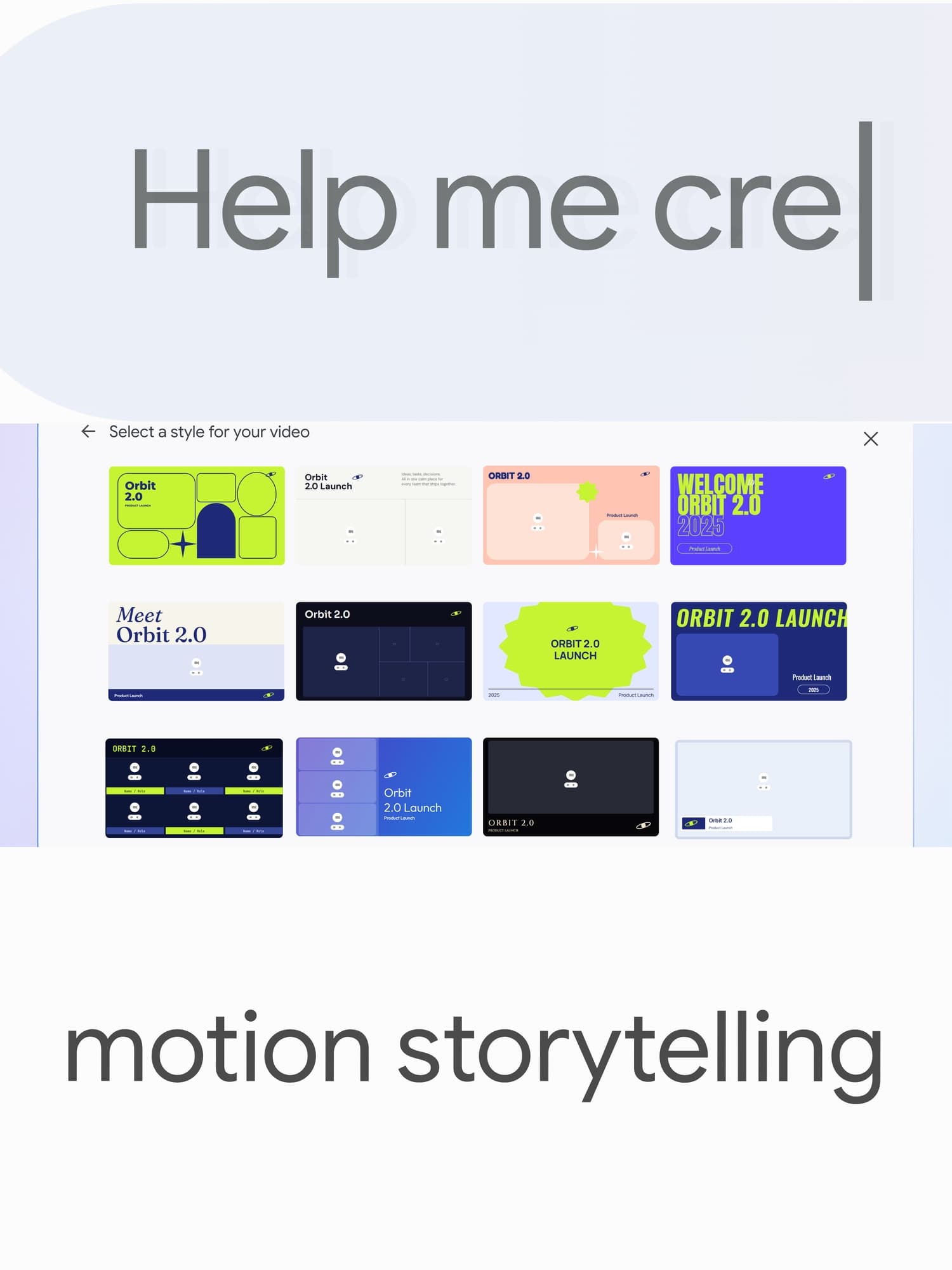Motion study: the typed prompt, the style dialog mid-zoom and a line of type settling into focus